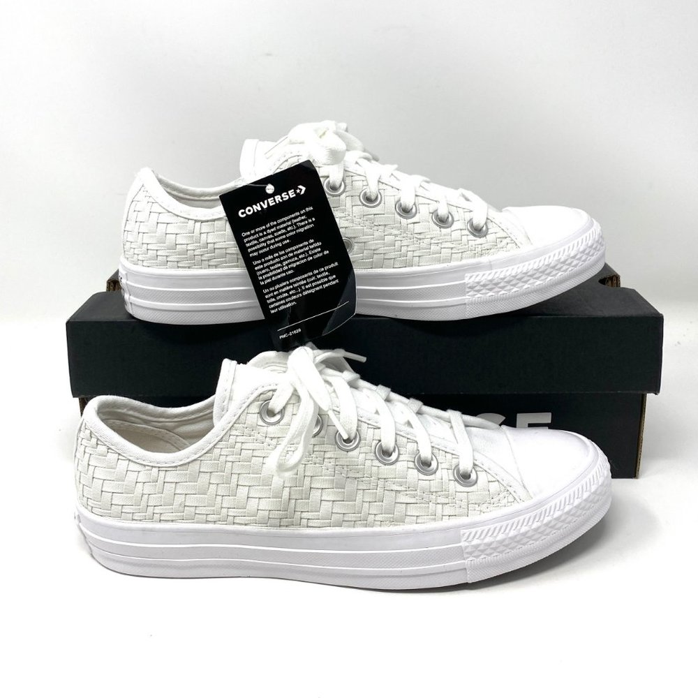 Converse Chuck Taylor All Sneaker Womens Logo Low Top White Egret Canvas 564354F - Picture 9 of 11